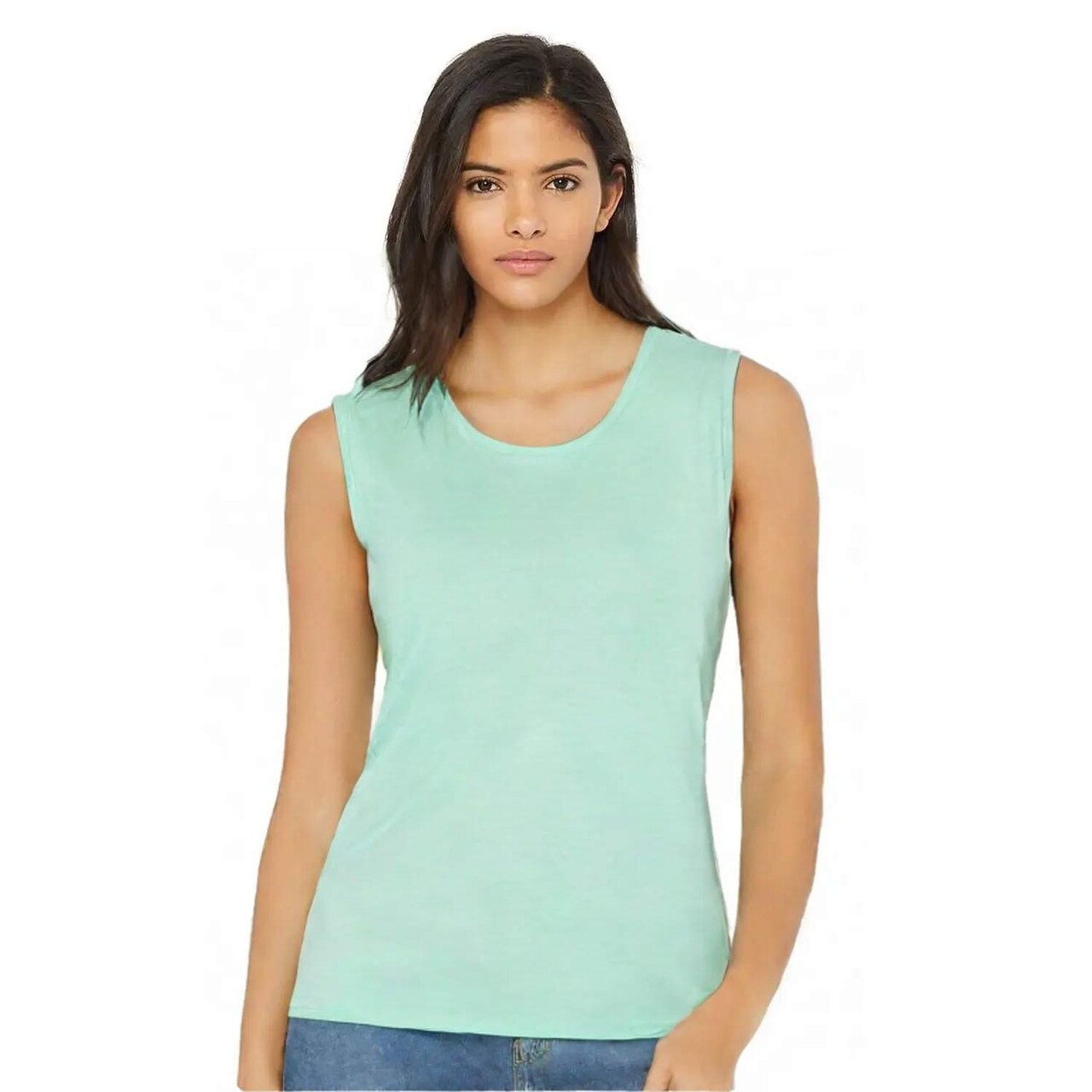BELLA + CANVAS Women’s Flowy Scoop Muscle Tank Sleeveless Top for Summer Wear